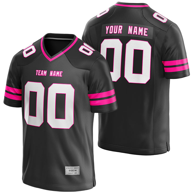 custom black and hot pink football jersey