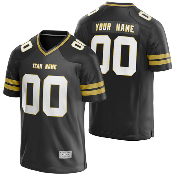 custom black and gold football jersey