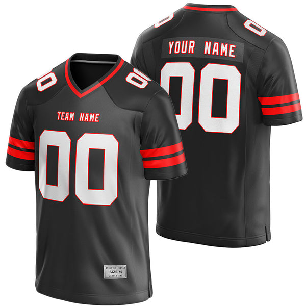 custom black and red football jersey