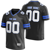 custom black and blue football jersey thumbnail