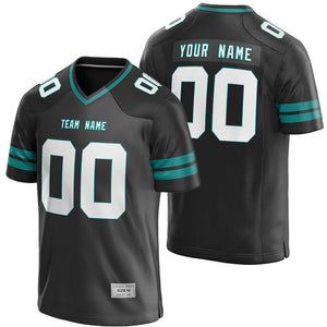 custom black and teal football jersey