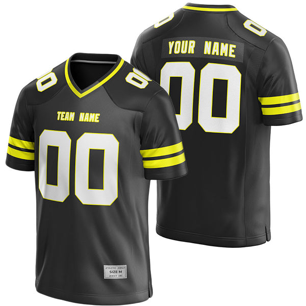 custom black and yellow football jersey