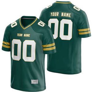 custom deep green and gold football jersey