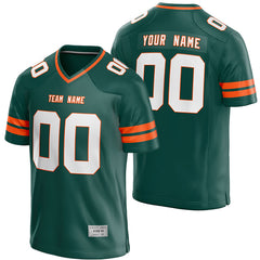 custom deep green and orange football jersey
