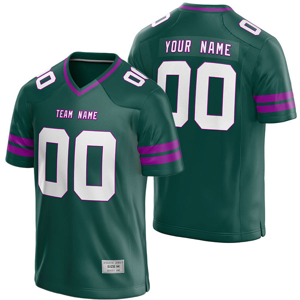 custom deep green and purple football jersey