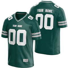 custom deep green and grey football jersey