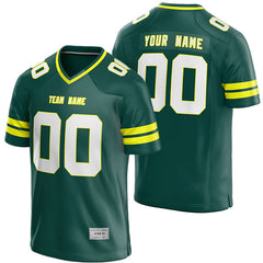 custom deep green and yellow football jersey