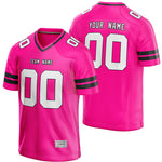 custom deep pink and black football jersey thumbnail