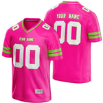 custom deep pink and green football jersey thumbnail