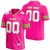 custom deep pink and green football jersey