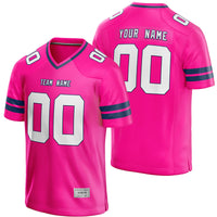 custom deep pink and navy football jersey thumbnail