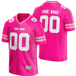 custom deep pink and light pink football jersey thumbnail
