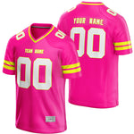 custom deep pink and yellow football jersey thumbnail