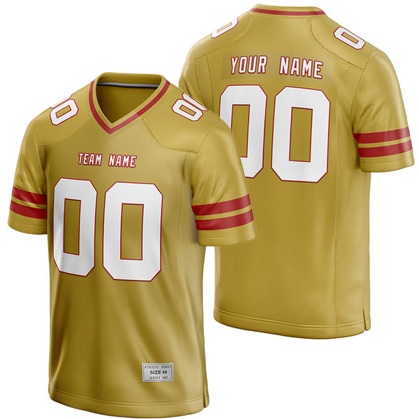 custom gold and brown football jersey