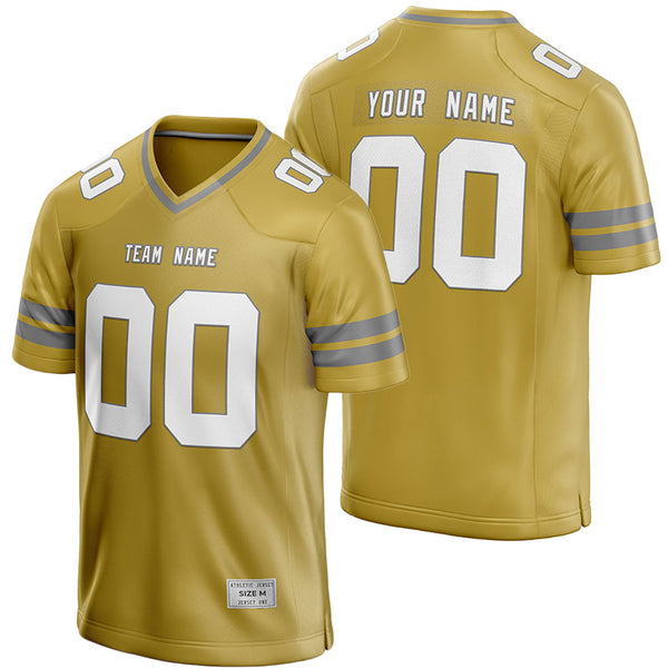 custom gold and grey football jersey
