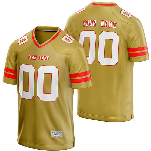 custom gold and red football jersey