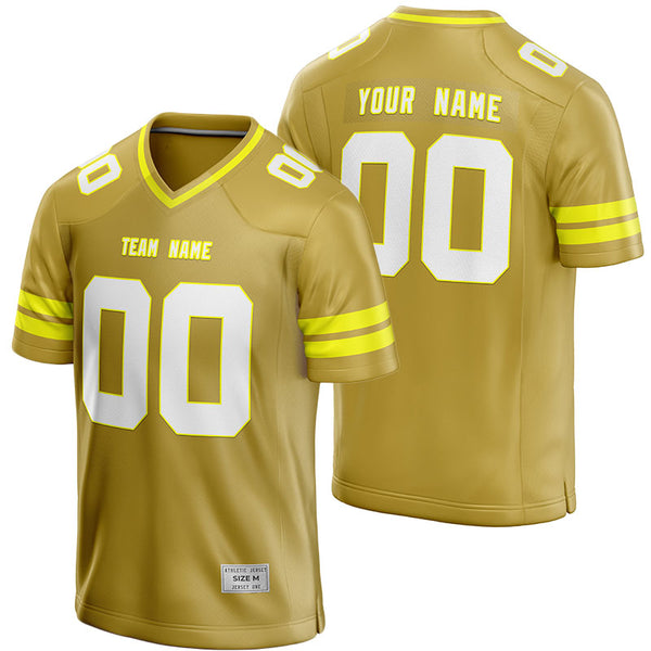 custom gold and yellow football jersey