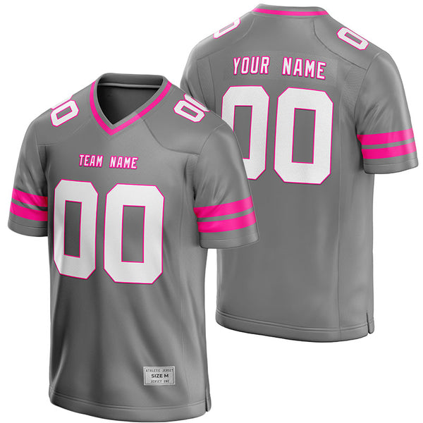 custom gray and hot pink football jersey