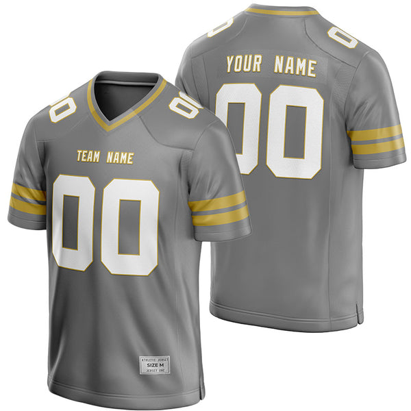custom gray and gold football jersey