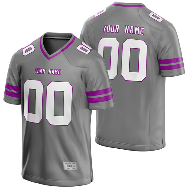 custom gray and purple football jersey