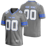 custom gray and blue football jersey thumbnail