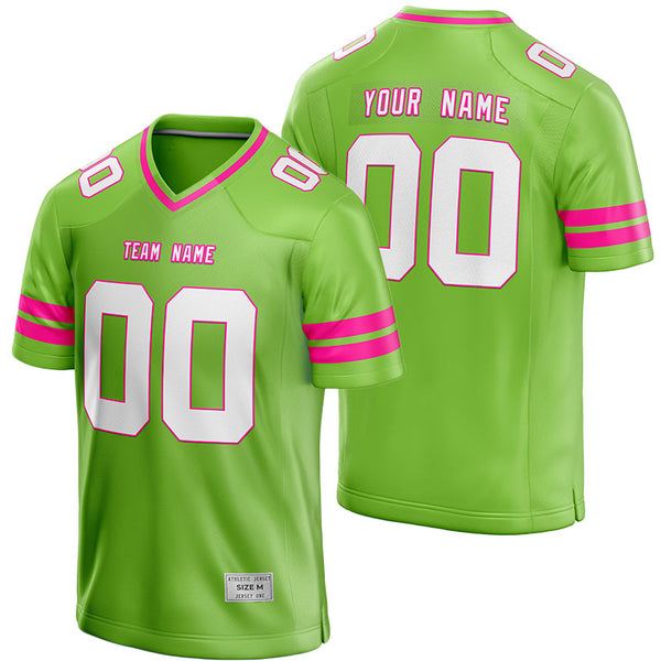 custom green and hot pink football jersey