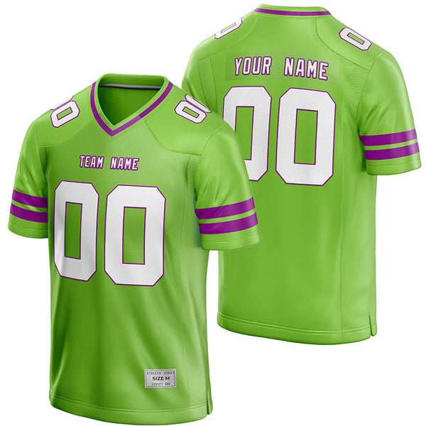custom green and purple football jersey