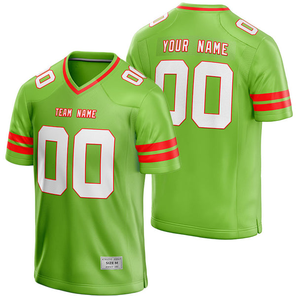 custom green and red football jersey