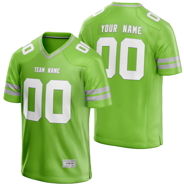 custom green and grey football jersey