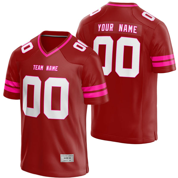 custom maroon and hot pink football jersey