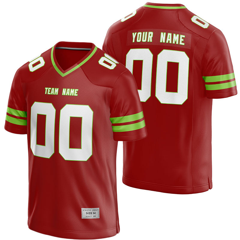 custom maroon and green football jersey