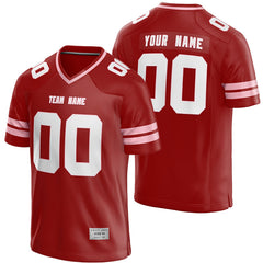 custom maroon and light pink football jersey
