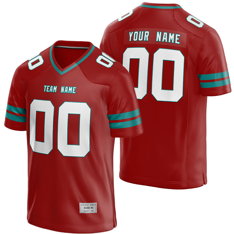 custom maroon and teal football jersey