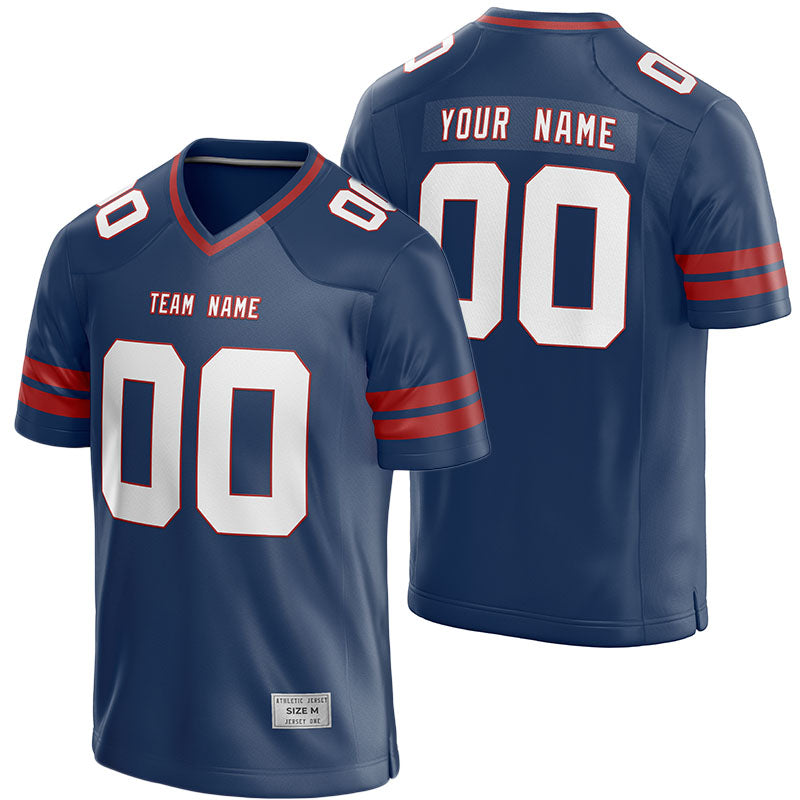 custom navy and brown football jersey