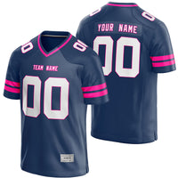 custom navy and hot pink football jersey thumbnail