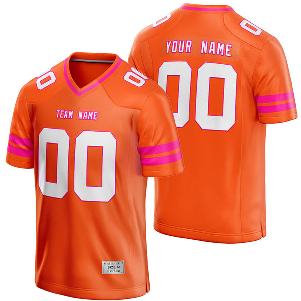 custom orange and hot pink football jersey