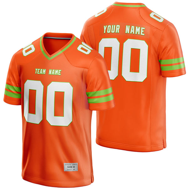 custom orange and green football jersey