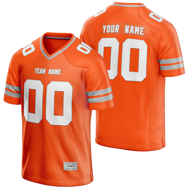 custom orange and grey football jersey