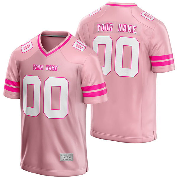 custom light pink and deep pink football jersey