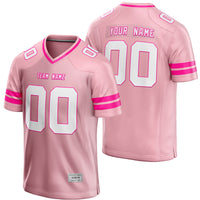 custom light pink and deep pink football jersey thumbnail
