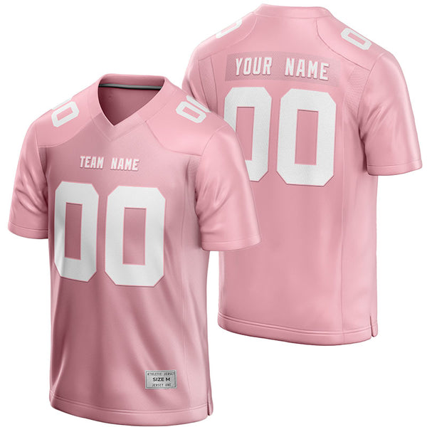 custom light pink football jersey