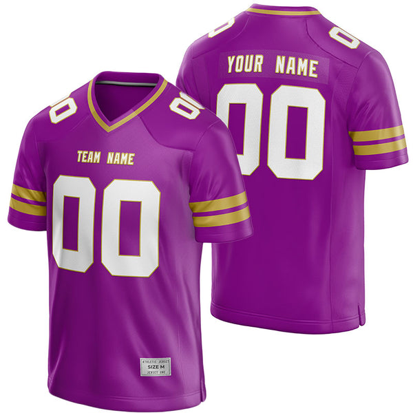 custom purple and gold football jersey