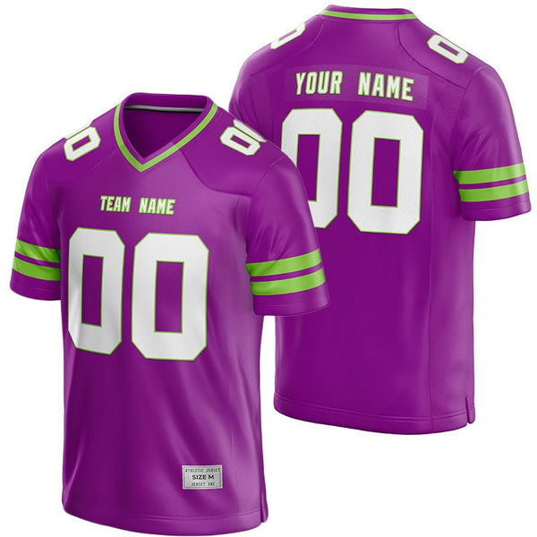 custom purple and green football jersey