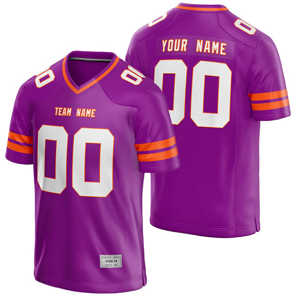 custom purple and orange football jersey