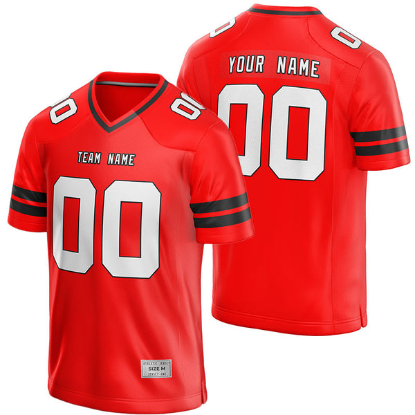 custom red and black football jersey