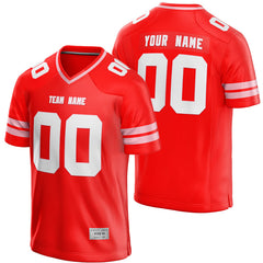 custom red and light pink football jersey