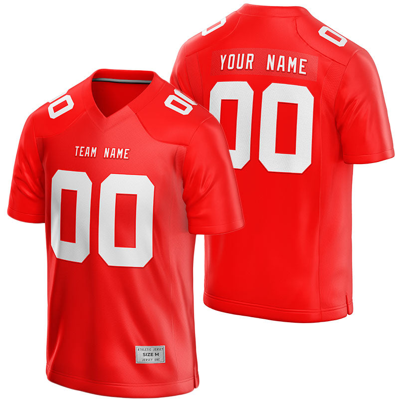 custom red football jersey