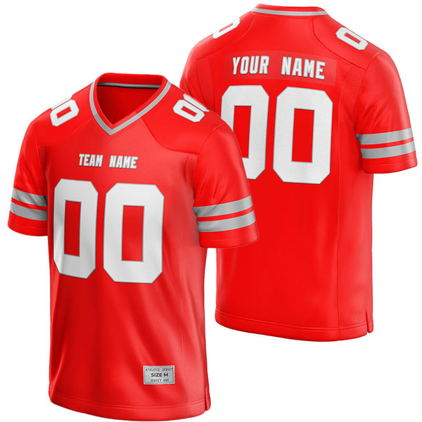 custom red and grey football jersey