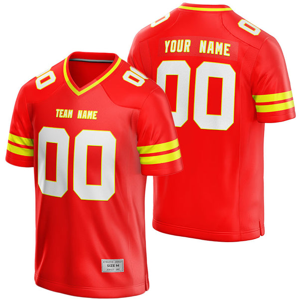 custom red and yellow football jersey