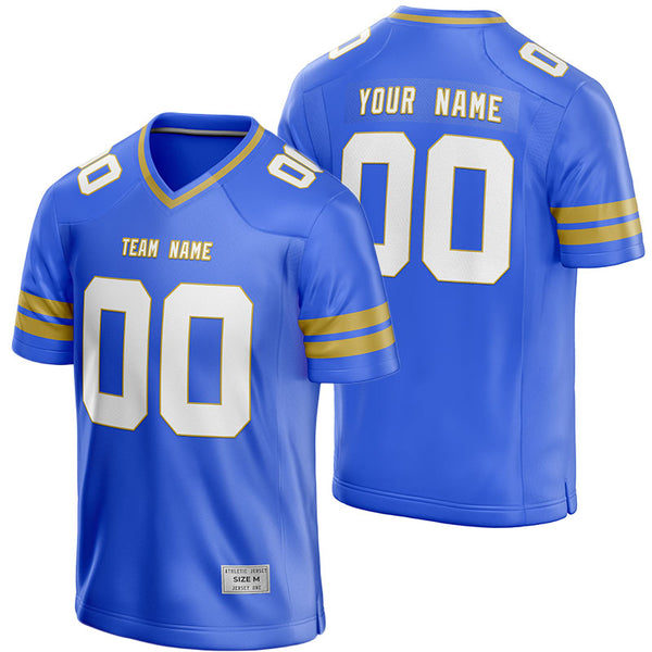 custom blue and gold football jersey